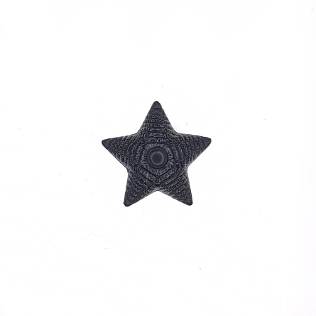 Звезда на погоны (рифленая), черный 20 мм пластик - интернет магазин Полигон