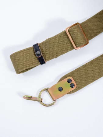Ремень для АК брезент с одним карабином, оливковый - интернет магазин Полигон