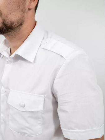 Рубашка РЖД, мужская, короткий рукав, цвет белый - интернет магазин Полигон