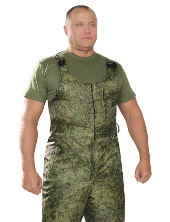 Полукомбинезон зимний, ткань оксфорд, цвет Зеленая цифра - интернет магазин Полигон