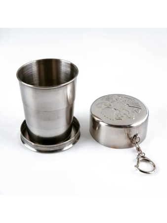 Складной стакан с карабином "Герб РФ", 150 мл - интернет магазин Полигон