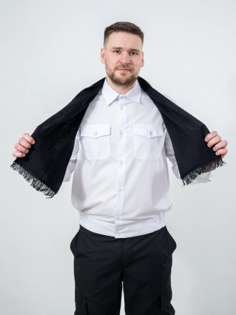 Шарф, черный, пан, шерсть - интернет магазин Полигон