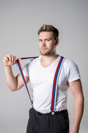 Подтяжки рифленые флаг РФ, красный, белый, синий - интернет магазин Полигон