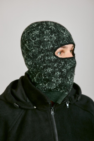 Маска Лыжник (1 отверстие), зеленый, пан, шерсть - интернет магазин Полигон