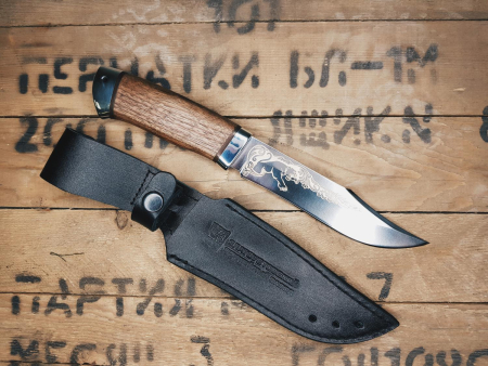 Нож Златоуст "Волк", орех, сталь 95х18 - интернет магазин Полигон