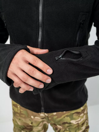 Куртка Флисовая Тактическая, Цвет Черный - интернет магазин Полигон