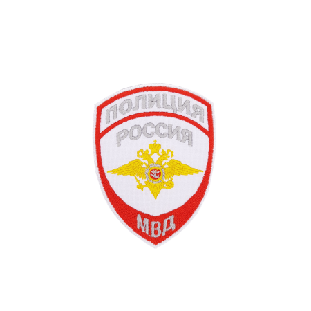 Шеврон вышитый (общий) на липучке приказ №777 Полиция МВД, белый - интернет магазин Полигон