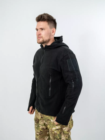 Куртка Флисовая Тактическая, Цвет Черный - интернет магазин Полигон