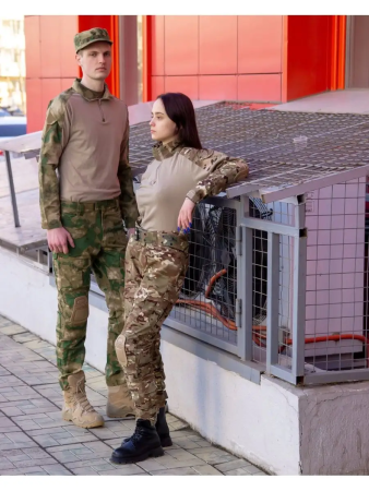 Костюм Тактический: Брюки (наколенники)+Рубашка боевая (налокотники), Цвет Мультикам - интернет магазин Полигон